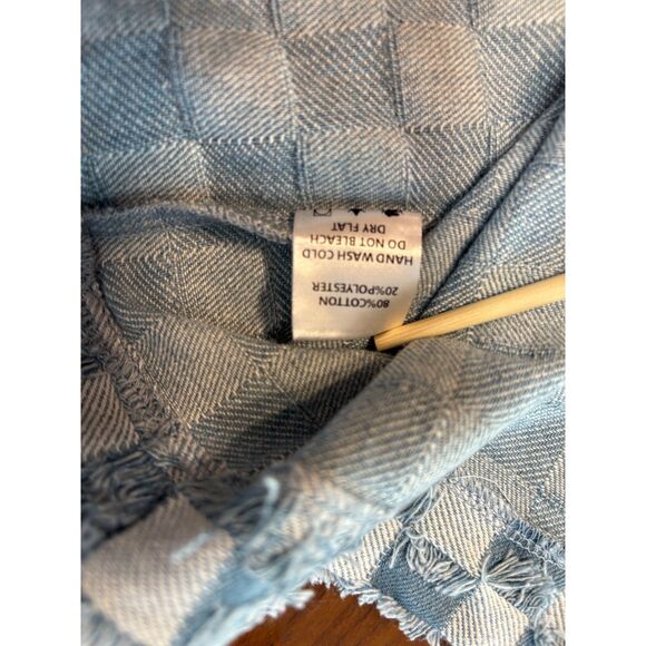 NWT LALA ORIGINAL Check Mate Textured Denim Maxi Skirt Womens Small M Blue Boho - Picture 10 of 13